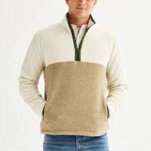 Sonoma Men’s Half Zip Sweater Large Goods For Life Supersoft Fleece Brown